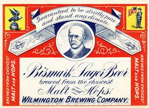 Wilmington Brewing Co. label, circa 1910